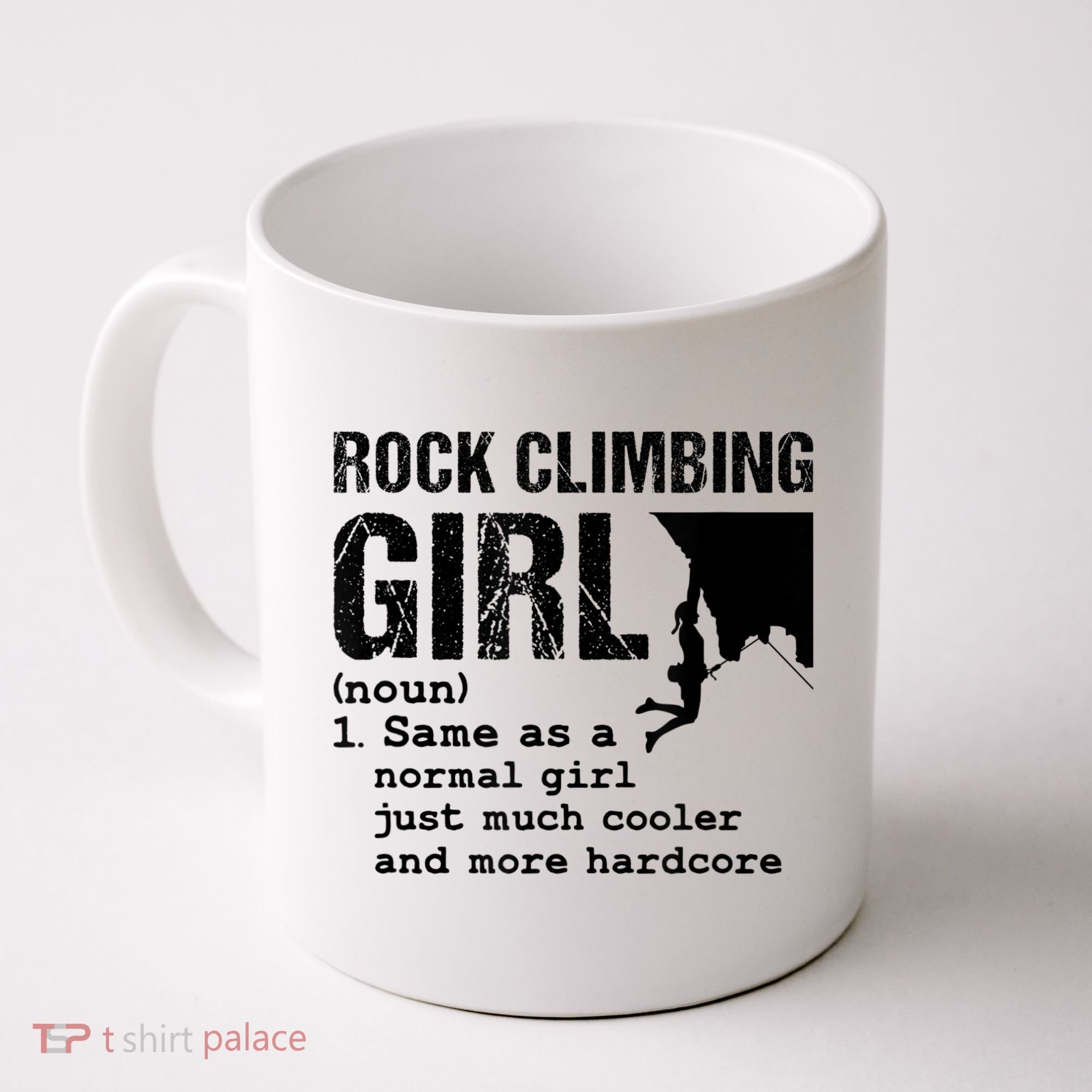 Rock Climbing Girl Definition Mountain Climber Bouldering Coffee Mug