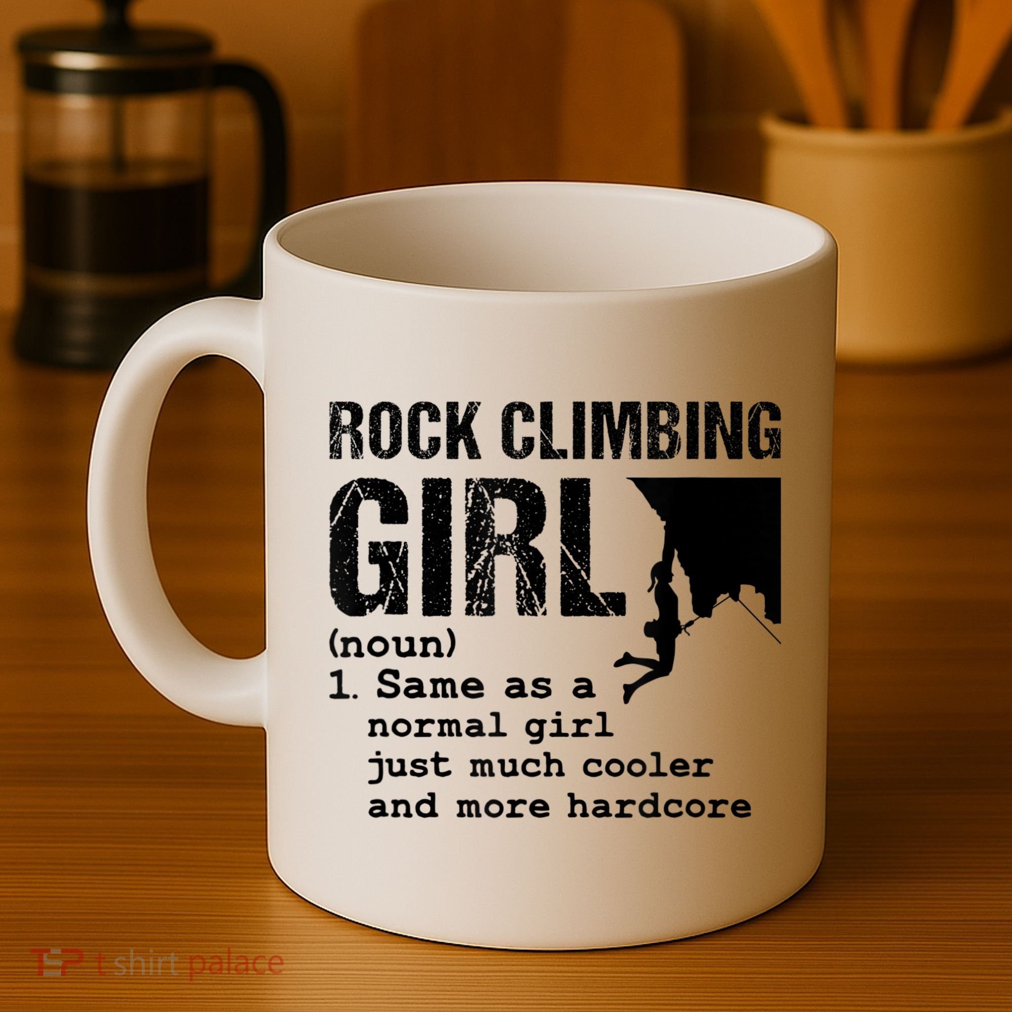 Rock Climbing Girl Definition Mountain Climber Bouldering Coffee Mug
