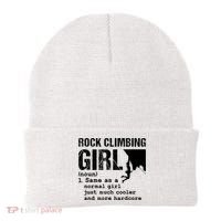 Rock Climbing Girl Definition Mountain Climber Bouldering Beanie thumb 0