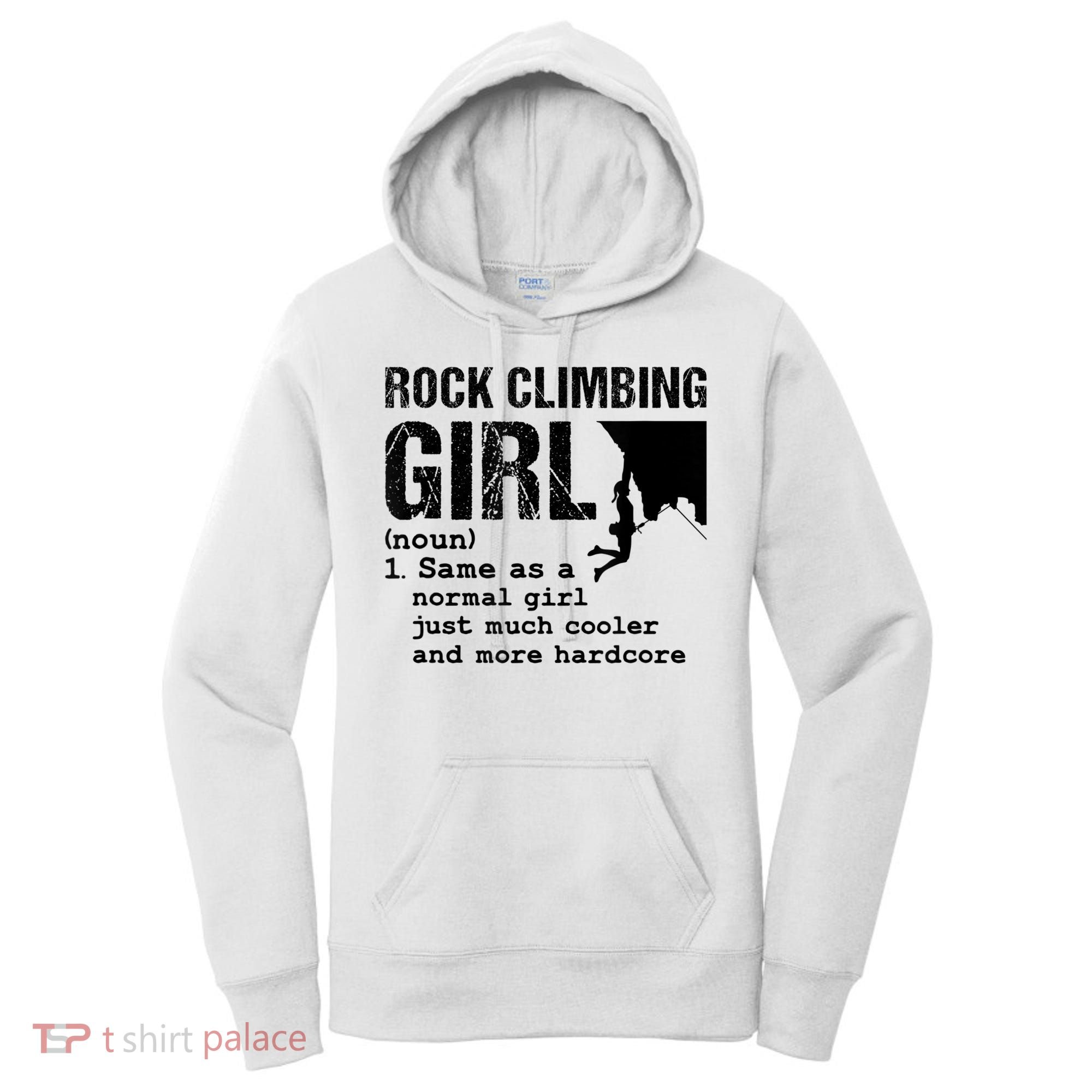 Rock Climbing Girl Definition Mountain Climber Bouldering Women's Hoodie