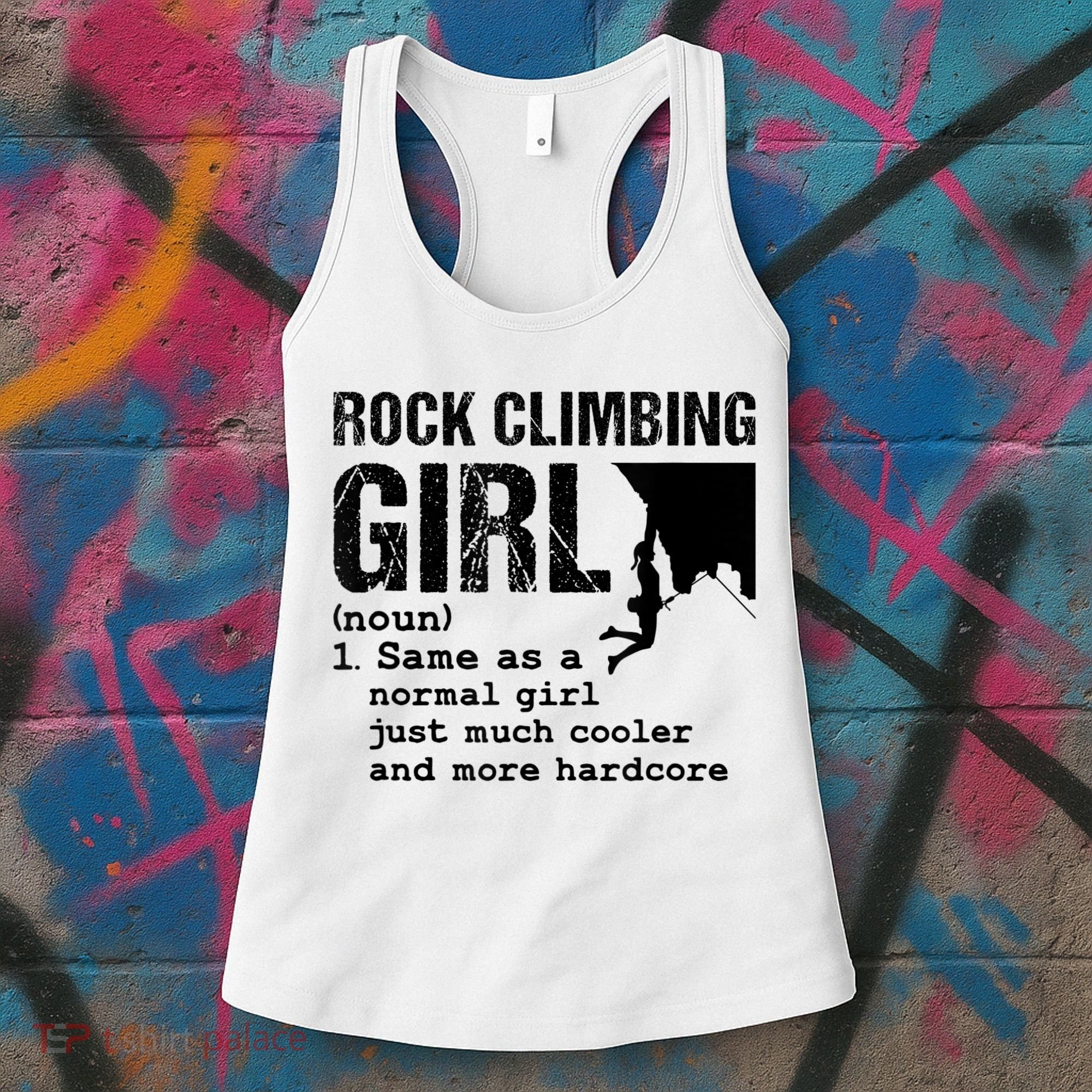 Rock Climbing Girl Definition Mountain Climber Bouldering Women's Tank Top