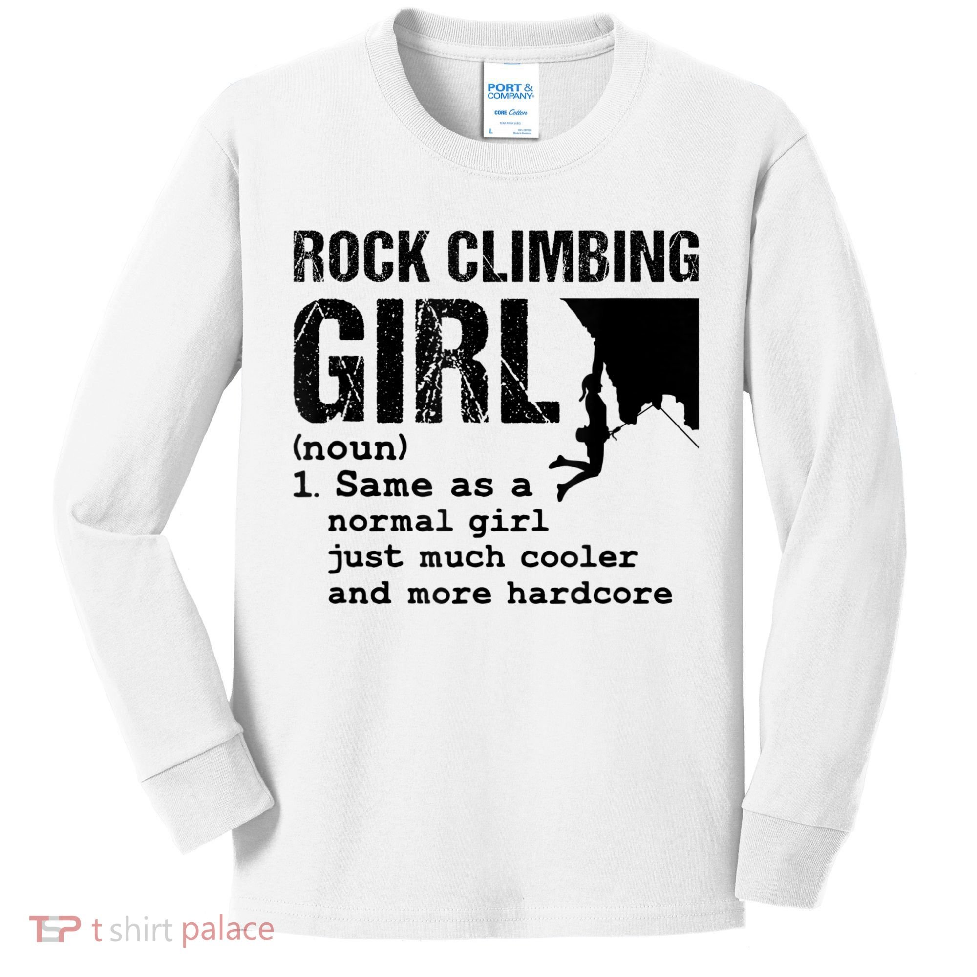 Rock Climbing Girl Definition Mountain Climber Bouldering Kids Long Sleeve Shirt