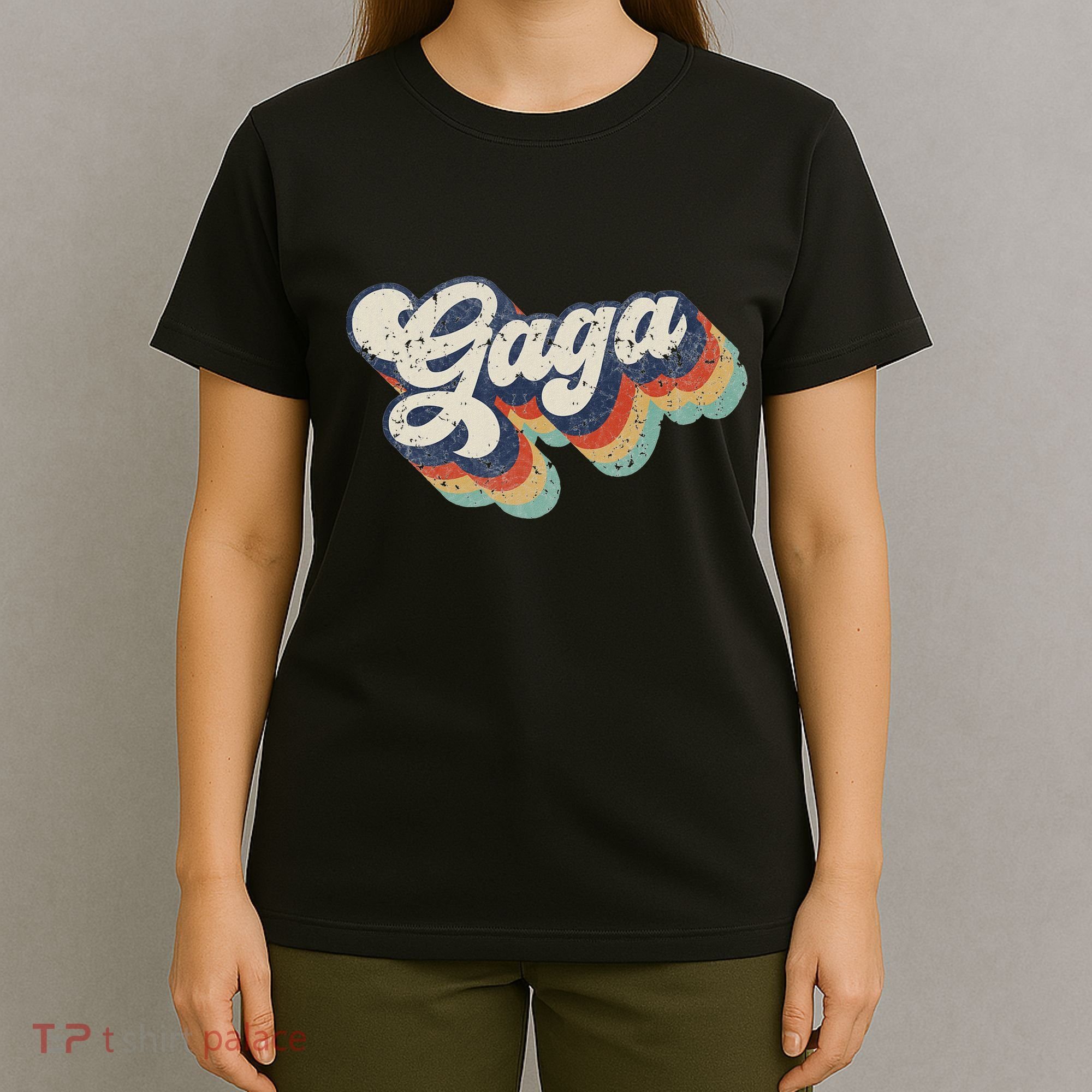 Retro Cute Gaga For Grandma Best Gaga Ever MotherS Day T-Shirt