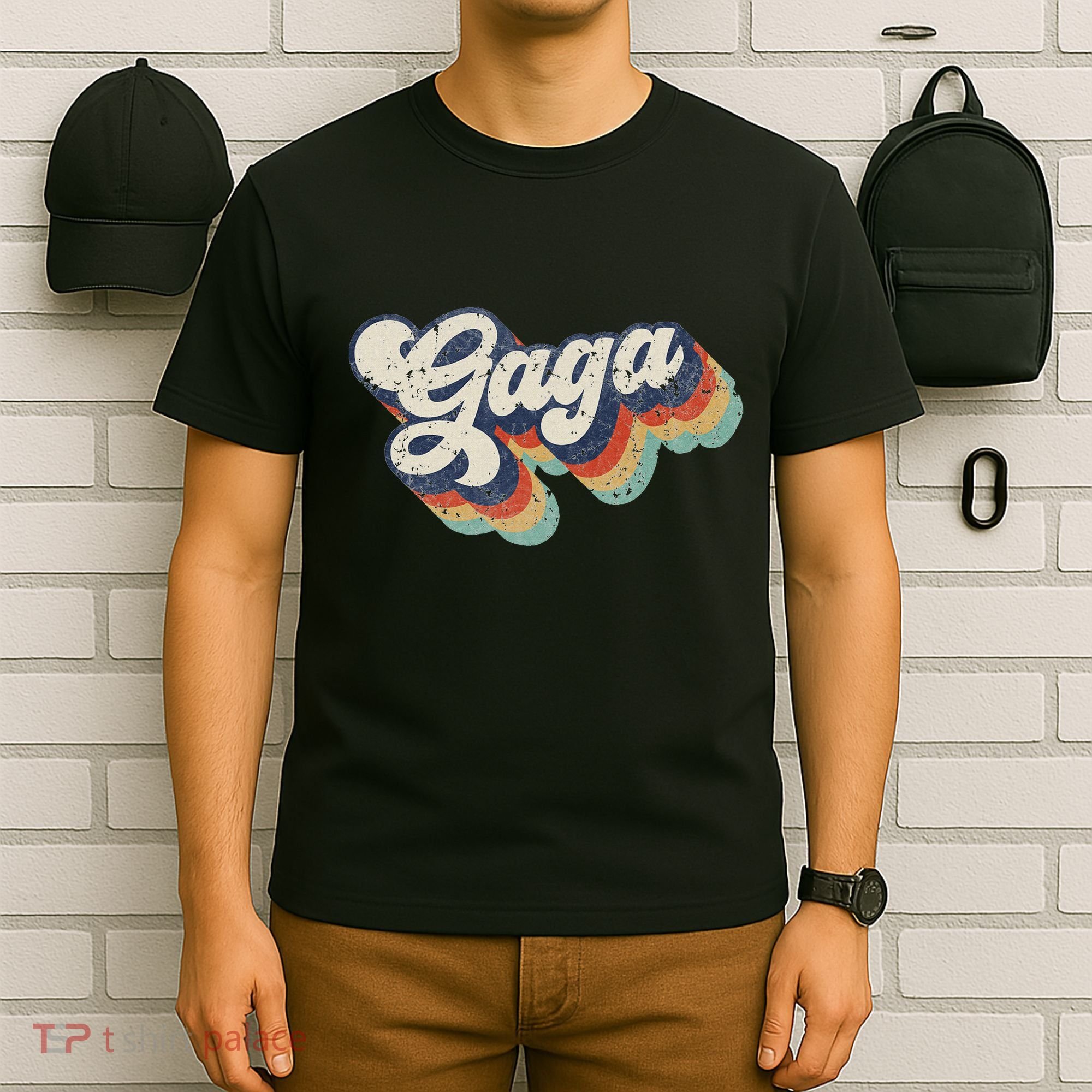 Retro Cute Gaga For Grandma Best Gaga Ever MotherS Day T-Shirt