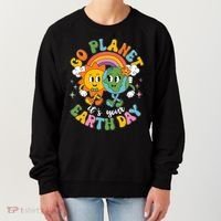 Retro Cartoon Go Planet Its Your Earth Day Women's Sweatshirt thumb 0