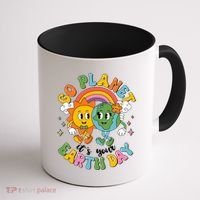 Retro Cartoon Go Planet Its Your Earth Day Coffee Mug thumb 1