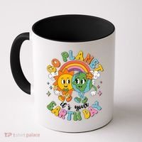 Retro Cartoon Go Planet Its Your Earth Day Coffee Mug thumb 0
