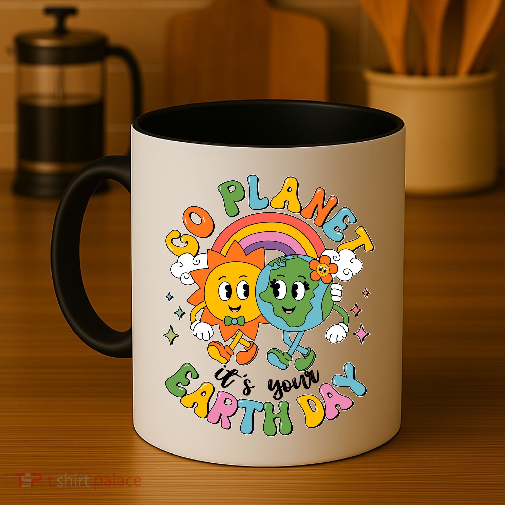 Retro Cartoon Go Planet Its Your Earth Day Coffee Mug