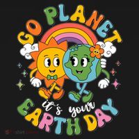 Retro Cartoon Go Planet Its Your Earth Day Women's Hoodie thumb 2