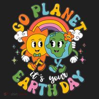 Retro Cartoon Go Planet Its Your Earth Day Hat thumb 2