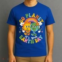 Retro Cartoon Go Planet Its Your Earth Day T-Shirt thumb 3