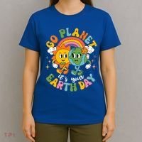 Retro Cartoon Go Planet Its Your Earth Day T-Shirt thumb 4