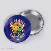 Retro Cartoon Go Planet Its Your Earth Day Button thumb 0