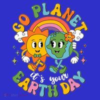 Retro Cartoon Go Planet Its Your Earth Day Mousepad thumb 1