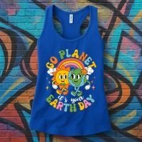 Retro Cartoon Go Planet Its Your Earth Day Women's Tank Top thumb 3