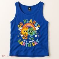 Retro Cartoon Go Planet Its Your Earth Day Tank Top thumb 2