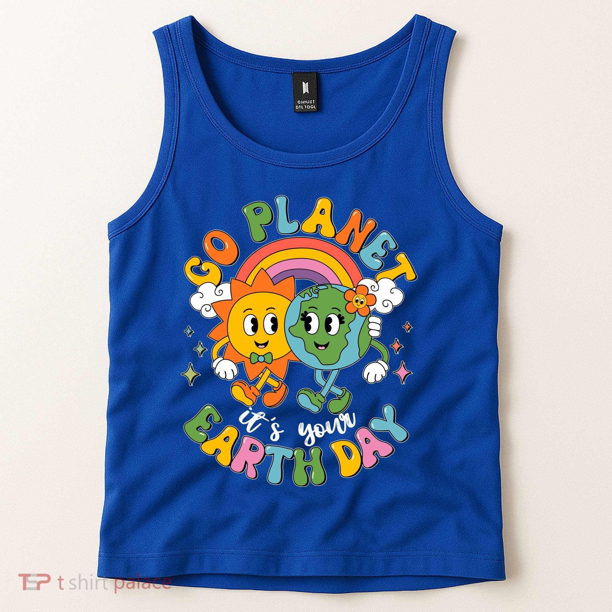 Retro Cartoon Go Planet Its Your Earth Day Tank Top