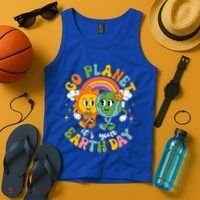 Retro Cartoon Go Planet Its Your Earth Day Tank Top thumb 4