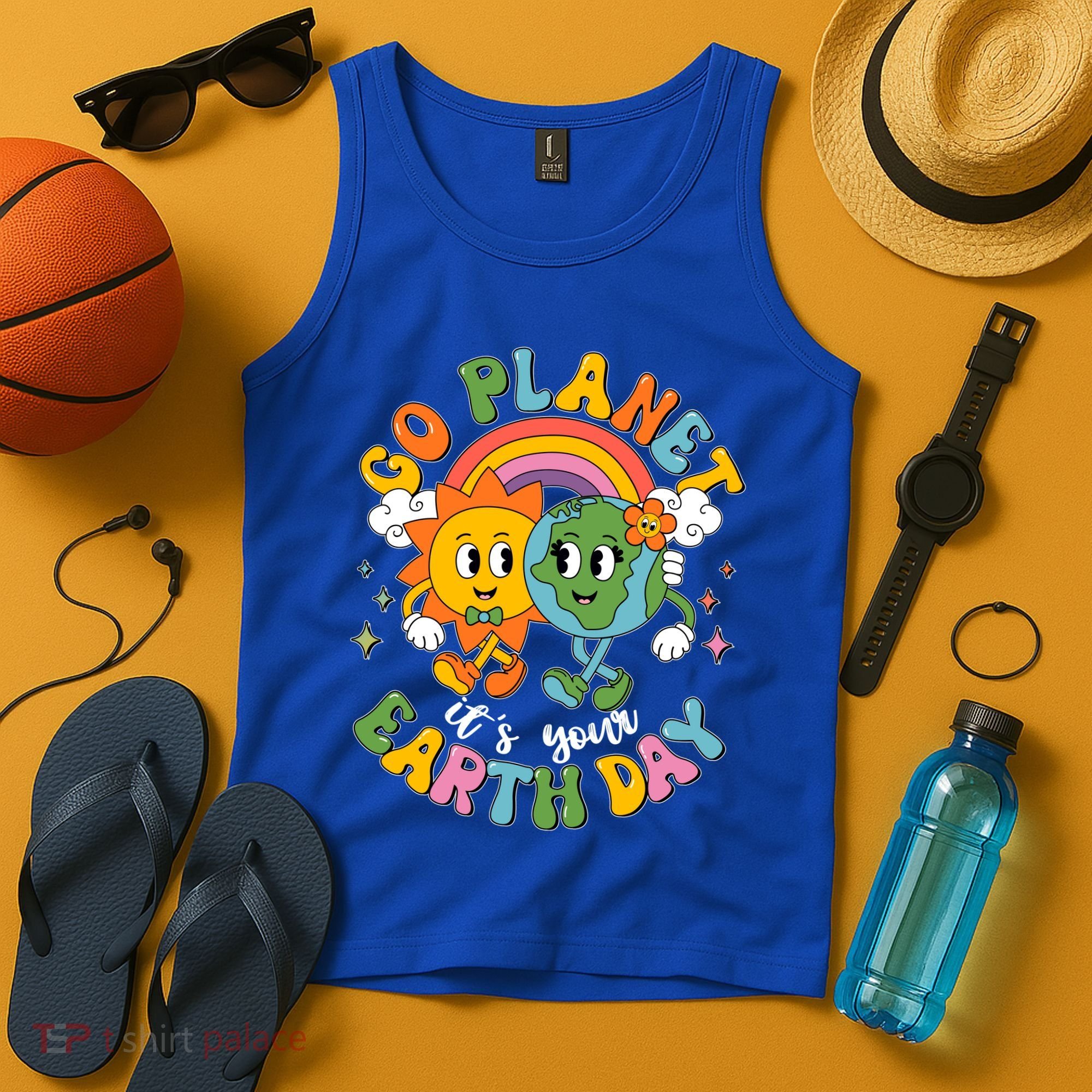 Retro Cartoon Go Planet Its Your Earth Day Tank Top