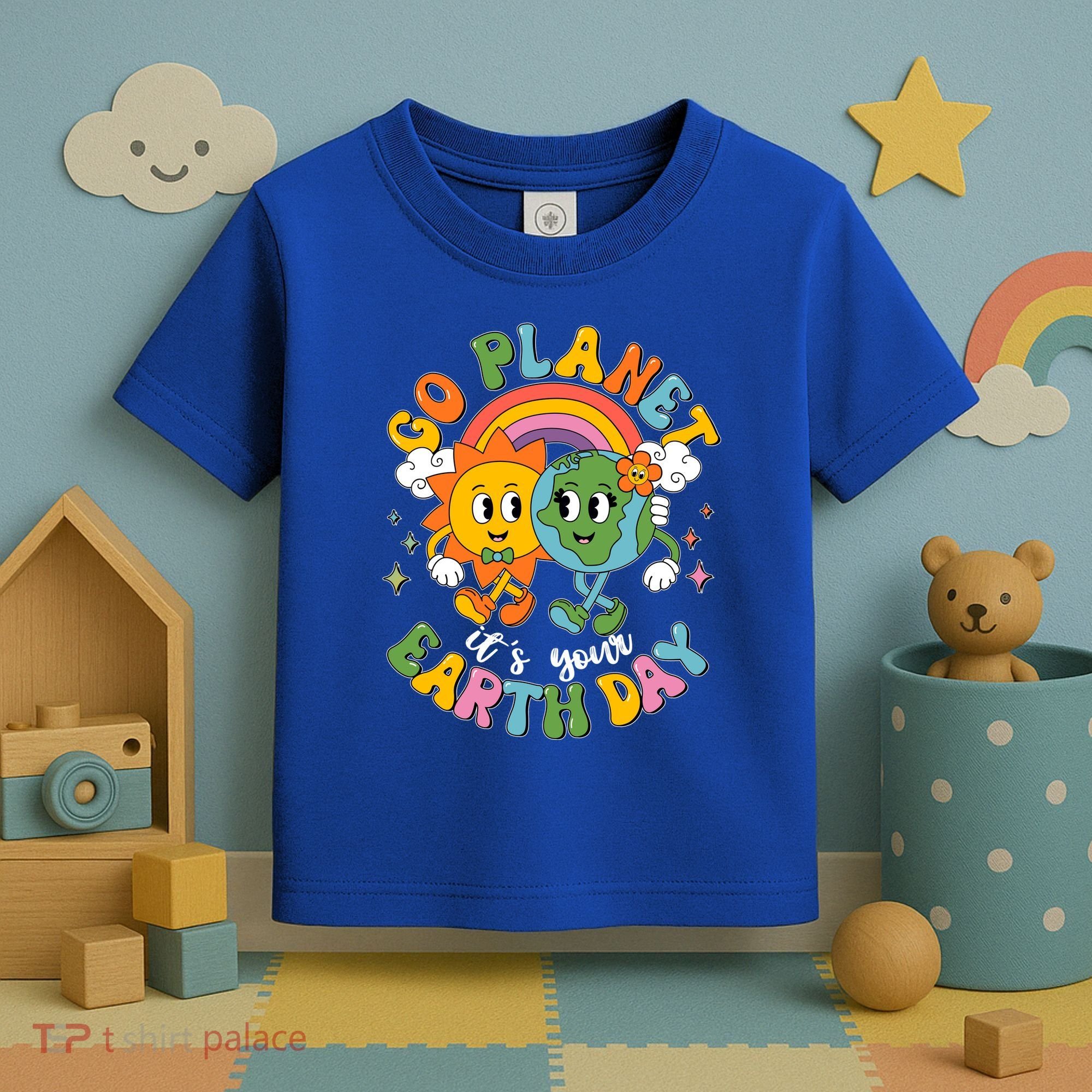 Retro Cartoon Go Planet Its Your Earth Day Toddler T-Shirt
