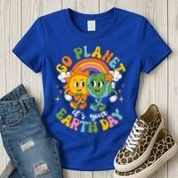 Retro Cartoon Go Planet Its Your Earth Day Women's T-Shirt thumb 3