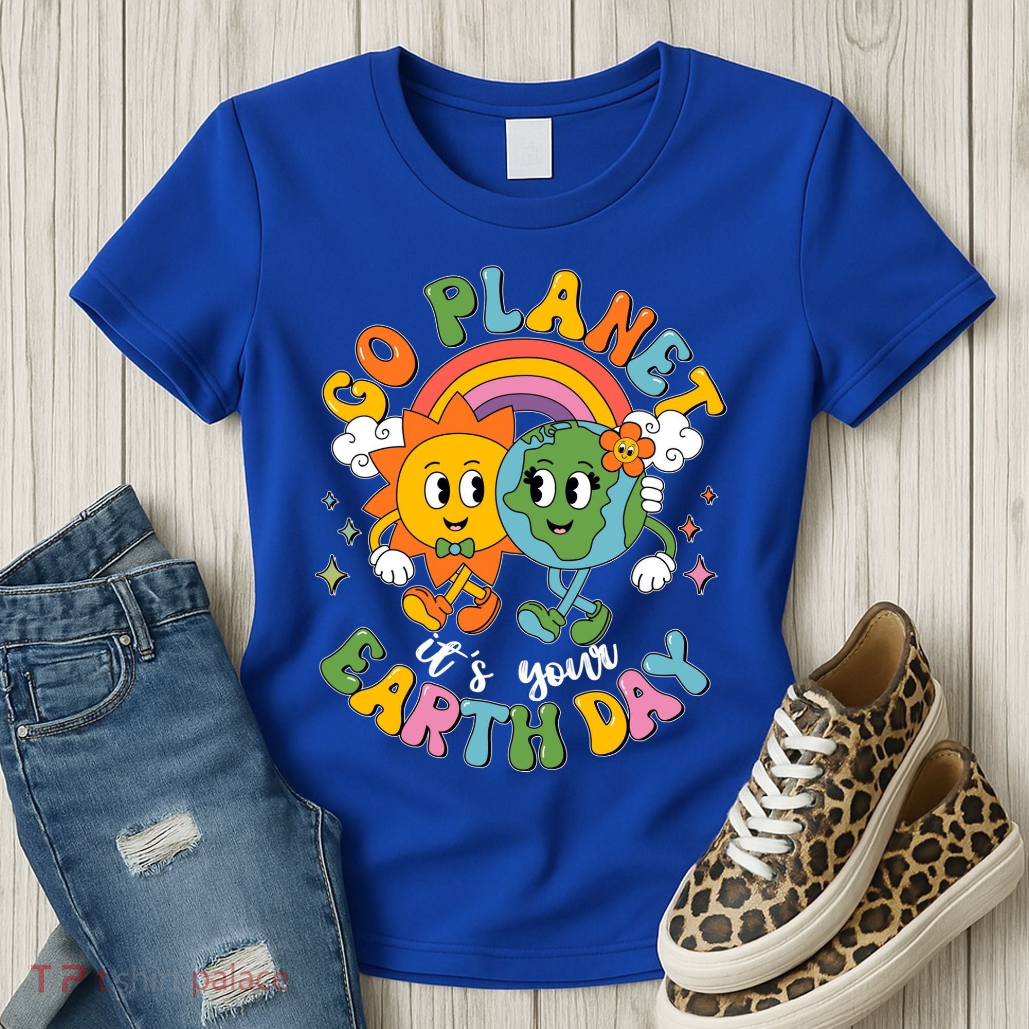 Retro Cartoon Go Planet Its Your Earth Day Women's T-Shirt