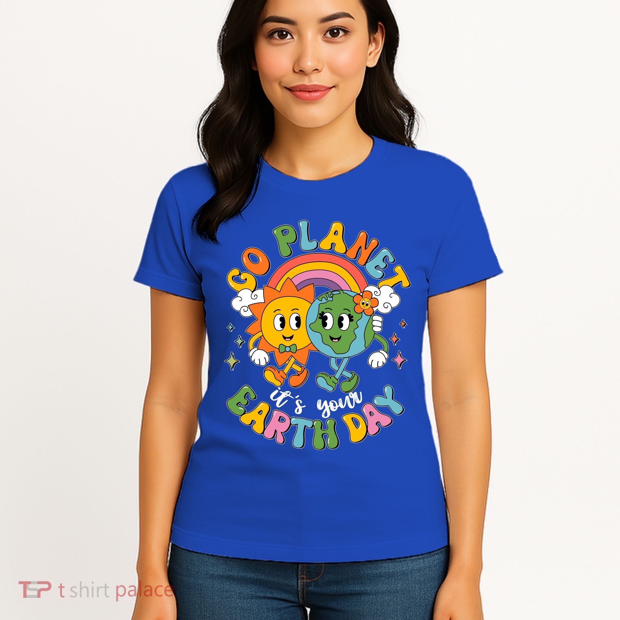 Retro Cartoon Go Planet Its Your Earth Day Women's T-Shirt
