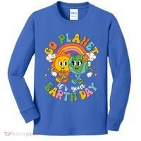 Retro Cartoon Go Planet Its Your Earth Day Kids Long Sleeve Shirt thumb 0