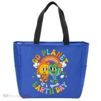 Retro Cartoon Go Planet Its Your Earth Day Tote Bag thumb 0