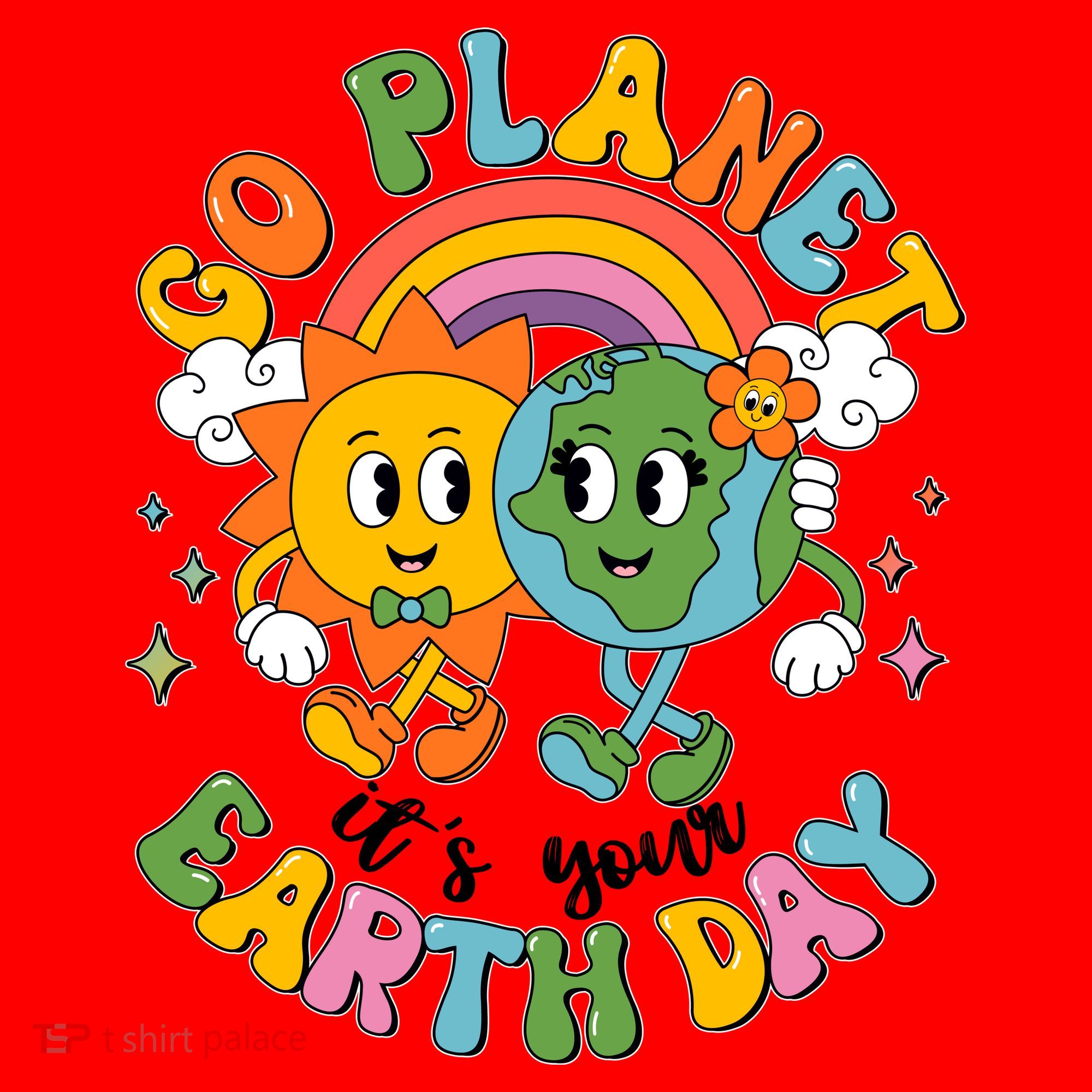 Retro Cartoon Go Planet Its Your Earth Day Santa Hat