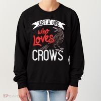 Raven Crow Gift Birding Bird Watching Just A Girl Who Loves Crows Women's Sweatshirt thumb 0
