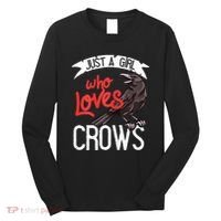 Raven Crow Gift Birding Bird Watching Just A Girl Who Loves Crows Long Sleeve Shirt thumb 0