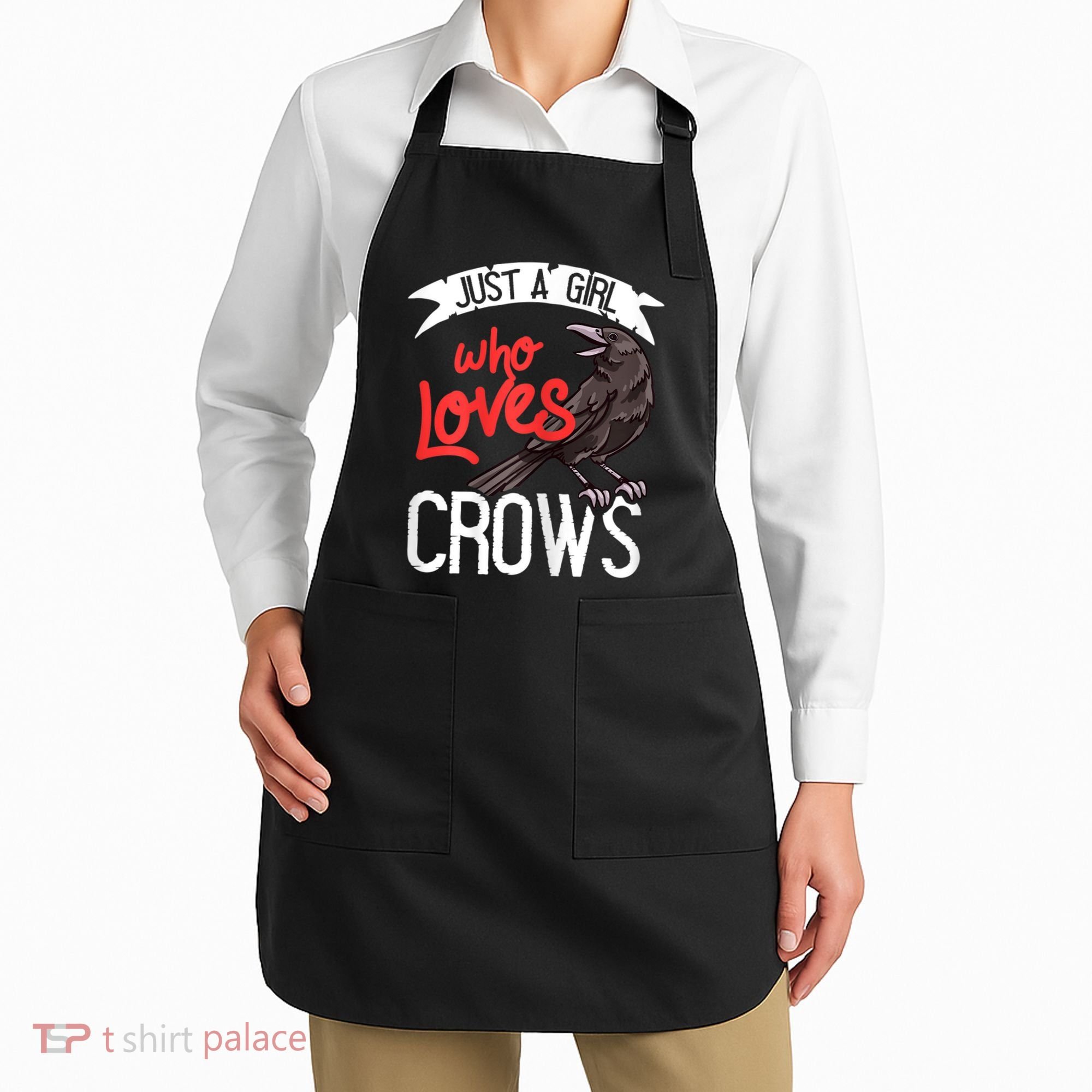 Raven Crow Gift Birding Bird Watching Just A Girl Who Loves Crows Apron