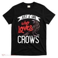 Raven Crow Gift Birding Bird Watching Just A Girl Who Loves Crows T-Shirt thumb 0
