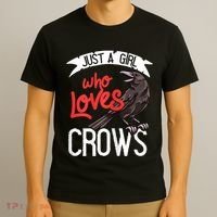 Raven Crow Gift Birding Bird Watching Just A Girl Who Loves Crows T-Shirt thumb 3
