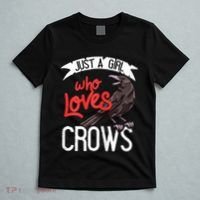 Raven Crow Gift Birding Bird Watching Just A Girl Who Loves Crows T-Shirt thumb 5
