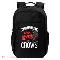 Raven Crow Gift Birding Bird Watching Just A Girl Who Loves Crows Backpack thumb 0