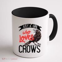 Raven Crow Gift Birding Bird Watching Just A Girl Who Loves Crows Coffee Mug thumb 1
