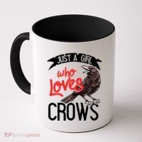 Raven Crow Gift Birding Bird Watching Just A Girl Who Loves Crows Coffee Mug thumb 0