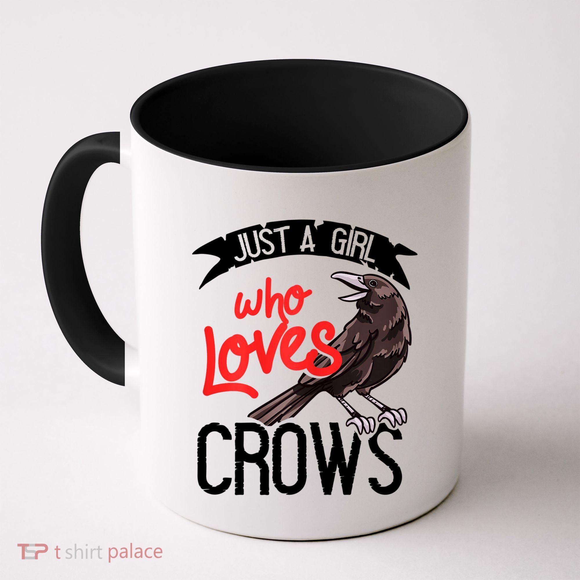 Raven Crow Gift Birding Bird Watching Just A Girl Who Loves Crows Coffee Mug