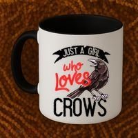 Raven Crow Gift Birding Bird Watching Just A Girl Who Loves Crows Coffee Mug thumb 2