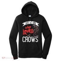 Raven Crow Gift Birding Bird Watching Just A Girl Who Loves Crows Women's Hoodie thumb 0