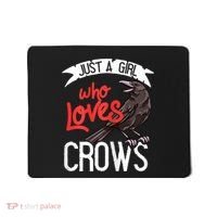 Raven Crow Gift Birding Bird Watching Just A Girl Who Loves Crows Mousepad thumb 0