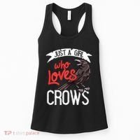 Raven Crow Gift Birding Bird Watching Just A Girl Who Loves Crows Women's Tank Top thumb 0