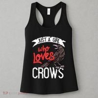 Raven Crow Gift Birding Bird Watching Just A Girl Who Loves Crows Women's Tank Top thumb 3