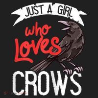 Raven Crow Gift Birding Bird Watching Just A Girl Who Loves Crows Hat thumb 2