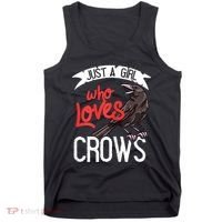 Raven Crow Gift Birding Bird Watching Just A Girl Who Loves Crows Tank Top thumb 0