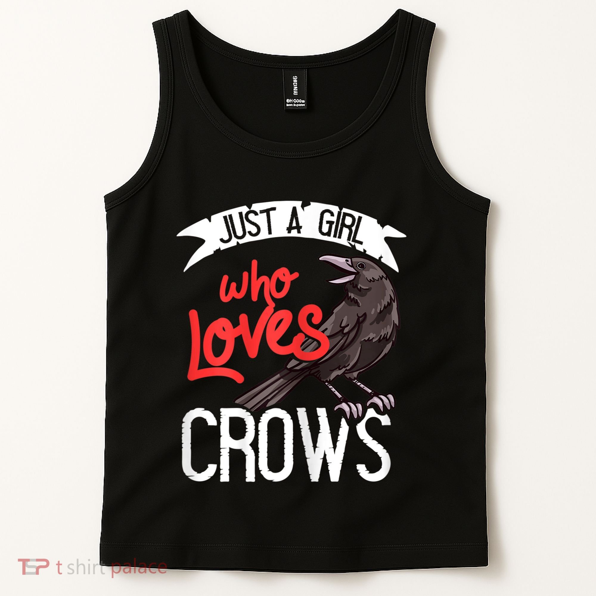 Raven Crow Gift Birding Bird Watching Just A Girl Who Loves Crows Tank Top