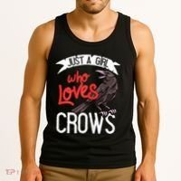 Raven Crow Gift Birding Bird Watching Just A Girl Who Loves Crows Tank Top thumb 3