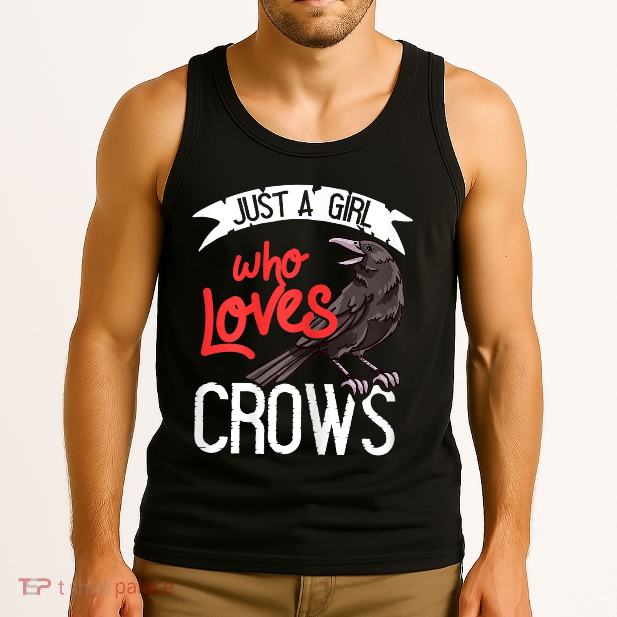 Raven Crow Gift Birding Bird Watching Just A Girl Who Loves Crows Tank Top